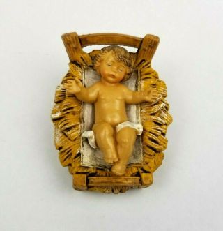 Vintage Fontanini Depose Italy Baby Jesus & Cradle Nativity Figurine 1991