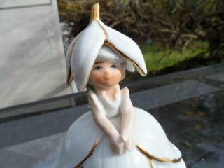 Vintage Napco Bell Porcelain Flower Of The Month Figurine Pottery 1950 