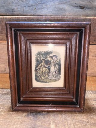 Vintage Old Wood 6 " By 7 " Deep Shadow Box Beveled Picture Frame Fits 4 " By 3 "