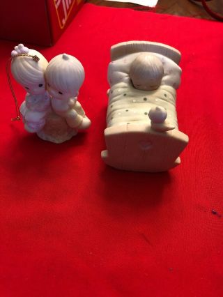 Precious Moments Figurine - " Blessed Are The Pure In Heart " & Signed Ornament