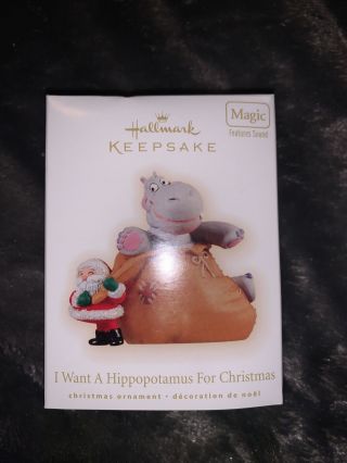 Hallmark Keepsake I Want A Hippopotamus For Christmas Ornament 2009 Magic Music
