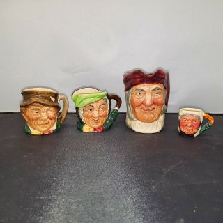 Four Character Toby Royal Doulton Collectors Mugs Ca 1930 