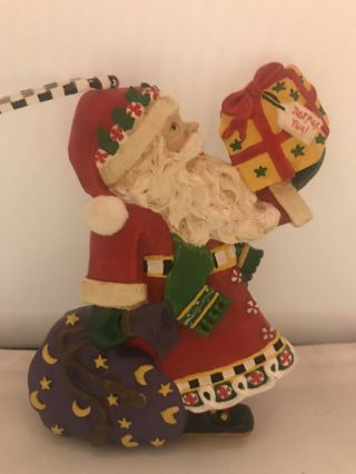 Vintage Mary Engelbreit Christmas Ornament Santa Claus Resin Kurt S.  Adler 5 "