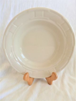 Longaberger Pottery Rim Soup Bowl Woven Traditions Ivory Exc Cond