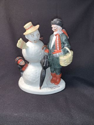 The 12 Norman Rockwell Porcelain Figurines Grandpa Snowman 1980 Danbury