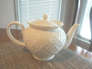 Vintage I.  Godinger & Co Porcelain Teapot With Lid,  Ivory Cream,  Ex Cond