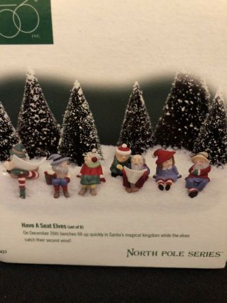 Dept 56 North Pole Series,  Have A Seat Elves,  Set Of 6 56437