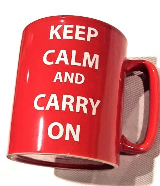 The Old Pottery Company Keep Calm And Carry On Large Mug Coffee Cup Oversized