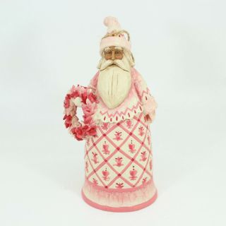 Heartwood Creek Jim Shore Santa Toile Red Pink Santa Claus Bell Ornament 2004