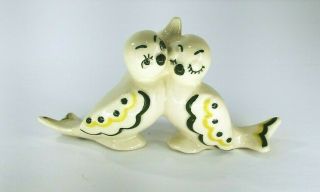 Vintage Hand Painted Ceramic Love Birds Figurine Made In Occupied Japan