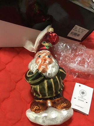 Vintage 1998 Christopher Radko " Elf Secrets " Santa Claus Special Event Ornament