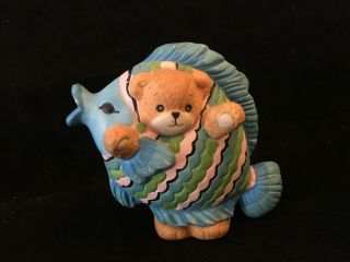 Lucy & Me Topical Fish Bear 1992 Lucy Rigg Enesco Vintage