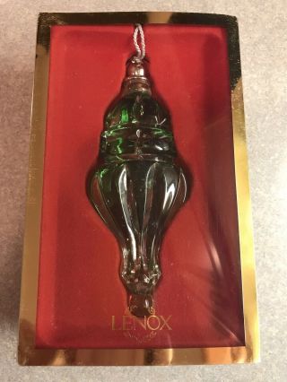 Lenox Christmas Ornament 2000 Color Gems Emerald Lite Teardrop