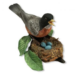 Lenox Garden Birds " American Robin " Fine Porcelain Figurine 1989 Flaw