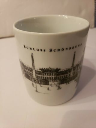 Maser Schloss Schonbrunn Palace Black & White Coffee Cup Mug 8 Oz