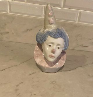 Vintage Lladro Porcelain Clown 7.  ” Rare Head Bust