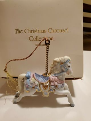 Vintage Collectible Carousel Christmas Ornament - White Horse 1989