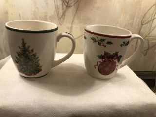 Traditions Holiday Celebrations By Christopher Radko - Set Of 2 Mugs