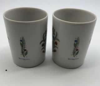 Berggren Trayner 2 Cups Mugs Scandinavian Swedish Blue Brown Floral Design 3
