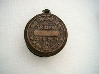 Vintage Brass Metro Meter Co Trident Water Meter York Steampunk Trinket Box