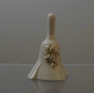 Vintage Porcelain Bell Hand Applied Flower Leaf Design About 3 1/2 " G19