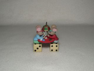 Full House Mouse 1990 Enesco Casino Christmas Series 1 Ornament 565016 - MIB 2