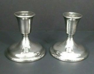 Hand Crafted Candle Stick Holders 4 " Tall Set Of 2 International Silver Co.