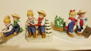 Home Interiors Denim Days Figurines Holiday Set Of 3 Figurines