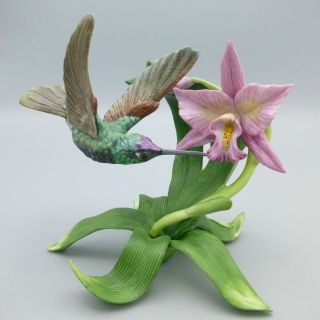 Vintage Lenox Magnificent Hummingbird Porcelain Figurine Garden Birds 1992