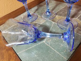 4 Fostoria AVON AMERICAN BLUE goblets/glasses 3