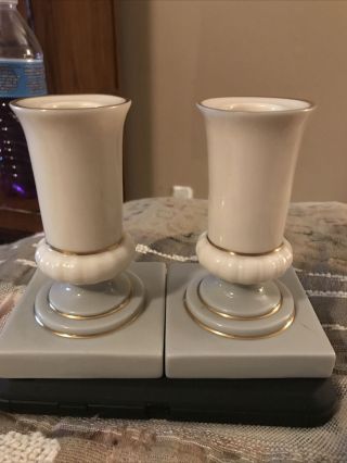Lenox Candlestick Candle Holders - 4 1/4 Inches Tall - Made In “usa”