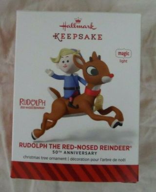 2014 Hallmark Rudolph The Red - Nosed Reindeer & Hermey Ornament 50th Anniversary