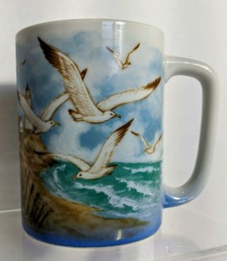 Otagiri Seagulls Lighthouse Seashore Ocean Coffee Mug Vintage