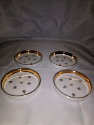 Fleur De Lis Gold And Cream Porcelain Coasters Set Of 4