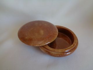 Vintage Alabaster Jewelry Trinket Box Made In Italy