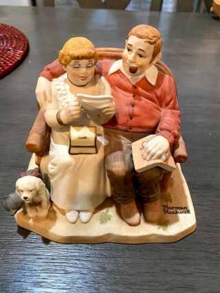 Danbury Norman Rockwell Four Ages Of Love Porcelain " Fondly Do We Remember "