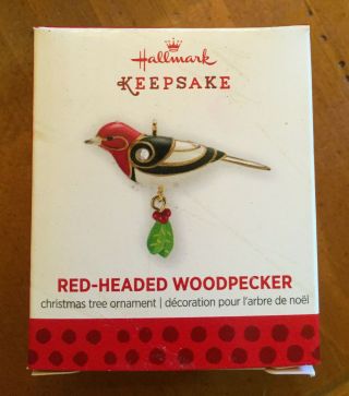 2013 Beauty Of Birds Woodpecker Hallmark Miniature Mini Ornament