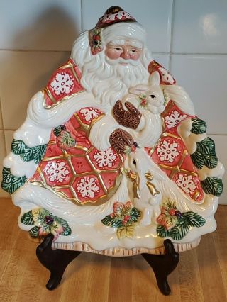 Fitz And Floyd Father Noel Santa Canape Plate