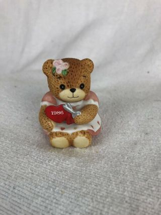 Rare Lucy & Me Bear With 1986 Heart Scissors Lucy Rigg Enesco 1985 Valentines