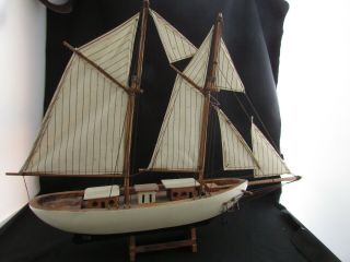 Sailing Ship Model Decor Wooden Larger Size Sailing Boat Model Handmade Dusty