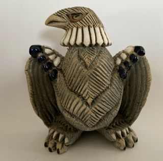Signed Artesania Rinconada Uruguay Eagle Art Pottery Figurine Fast