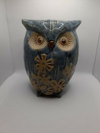 Three Hands Corp Ceramic Decorative Owl Big Eyes With Flowers " Cute "