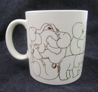 Vintage Taylor Ng Naughty Elephant Orgy Coffee Mug Japan Adult Theme 1979