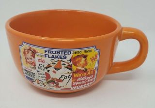 238 Kelloggs Frosted Flakes Tony The Tiger Ceramic Bowl Handle 2006 Shippin