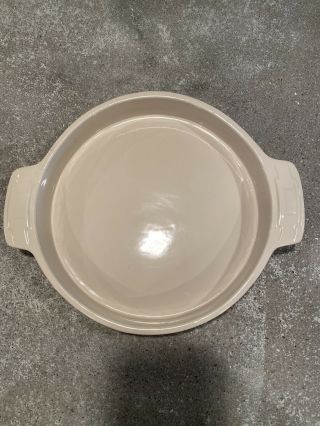 Longaberger Pottery Woven Traditions Cake Pan Ivory