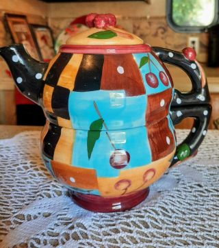 1998 Cbk Ltd Llc Ceramic Tea Set For 1.  1998 Teapot,  Cup/mug,  Lid.  Pre - Owned