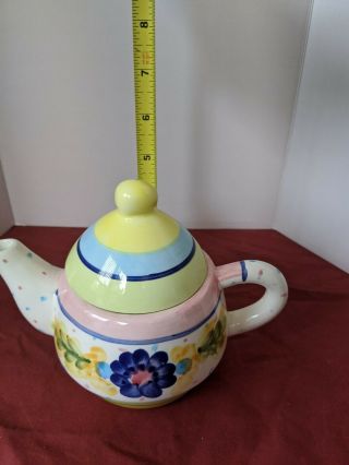 Bella Casa by Ganz Teapot Ceramic Floral with Mug 2