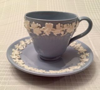Wedgewood Queensware Cream On Lavender Demitasse Cup And Saucer