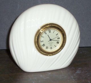 Lenox Desk Clock Cream With Gold Clock 3.  5 " X 4 " U S Well