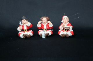 The Three Stooges Hallmark Keepsake 1999 Christmas Ornaments - 3 - Larry Moe Curly 3